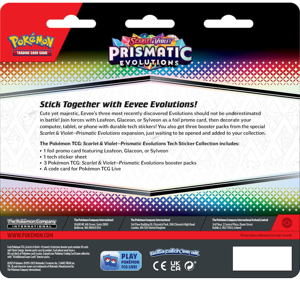 Pokemon Prismatic Evolutions
Tech Sticker Collection