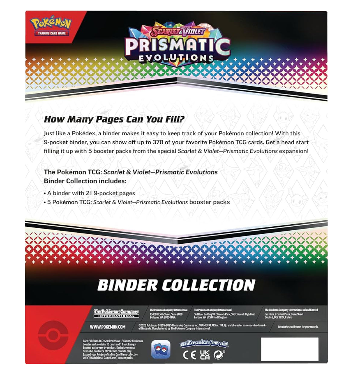Pokemon Prismatic Evolutions
Binder Collection